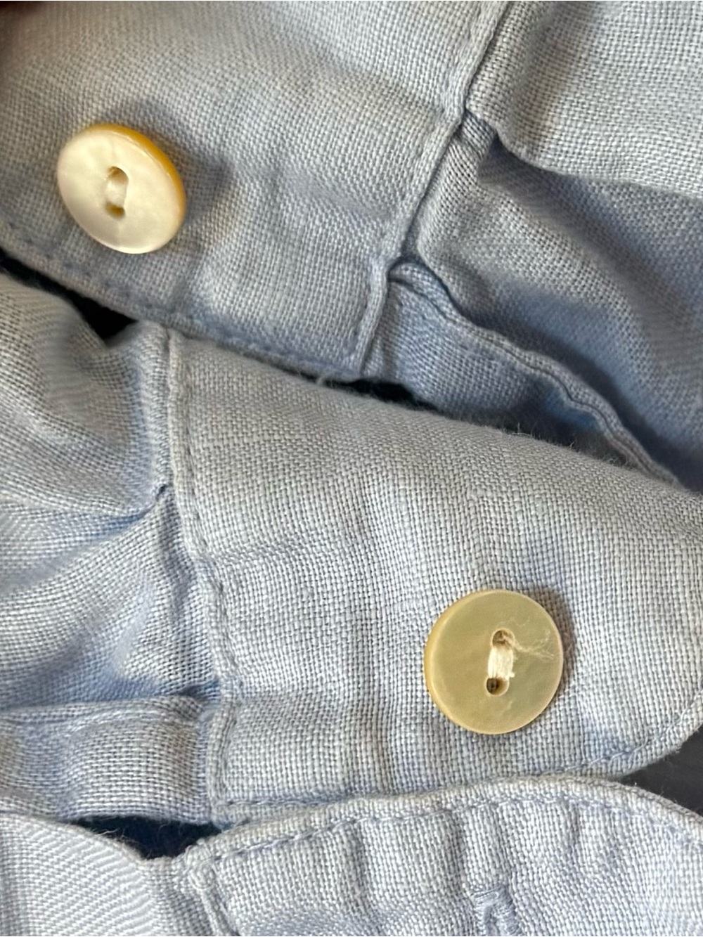 J Jill Linen Light Blue Womens Button-Down Shirt - Picture 5 of 7